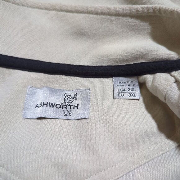 Ashworth TexAgs Light Beige Quarter Zip Pullover long sleeve Sweatshirt 2XL‎ - Picture 5 of 14
